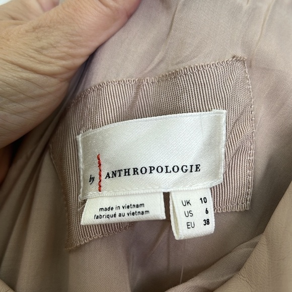 Anthropologie - NWT Faux Leather One Shoulder Asymmetrical Midi Dress Size 6 - Picture 12 of 15